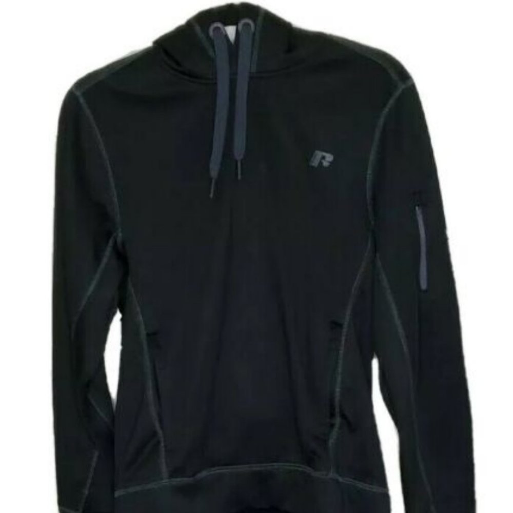 Russell Activewear Hoodie Small Womens Rich Black Pullover Athletic Small S-CH